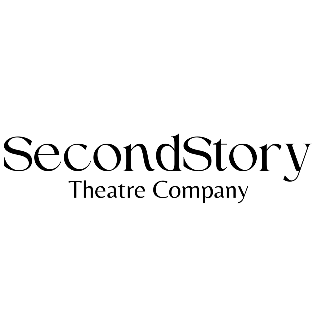 Black letters on a white background read SecondStory Theatre Company